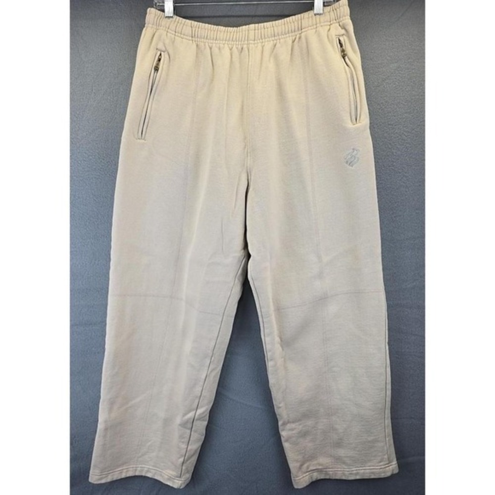 Rocawear Sweatpants Mens Large Beige Embroidered Logo Streetwear Y2K Joggers